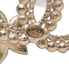 シャネル ココマーク フラワー スタッドピアス A22K ゴールド ブラック フェイクパール ラインストーン メッキ GP レディース CHANEL 【中古】