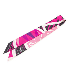 エルメス ツイリー JEU DE SOIE UNIFORME シルクゲーム スカーフ ピンク マルチカラー シルク レディース HERMES 【中古】