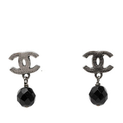 シャネル ココマーク ピアス シルバー ブラック メタル レディース CHANEL 【中古】