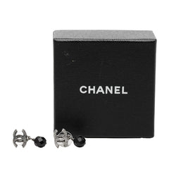 シャネル ココマーク ピアス シルバー ブラック メタル レディース CHANEL 【中古】