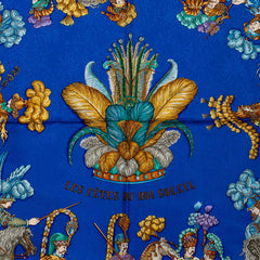 エルメス カレ90 LES FETES DU ROI SOLEIL 太陽王の祝典 スカーフ ブルー マルチカラー シルク レディース HERMES 中古