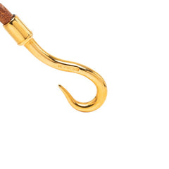 エルメス ジャンボ ブレスレット チョーカー ゴールド ブラウン レザー メッキ レディース HERMES 中古