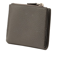 プラダ トライアングルロゴ 二つ折り財布 コンパクトウォレット グレー ヴィッテロダイノレザー レディース PRADA 【中古】