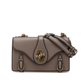 ボッテガヴェネタ イントレチャート ターンロック チェーン ハンドバッグ ショルダーバッグ グレー レザー レディース BOTTEGAVENETA 【中古】