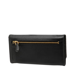 プラダ 二つ折り 長財布 1MH132 ネロ ブラック サフィアーノレザー レディース PRADA 【中古】