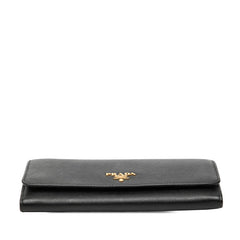 プラダ 二つ折り 長財布 1MH132 ネロ ブラック サフィアーノレザー レディース PRADA 【中古】