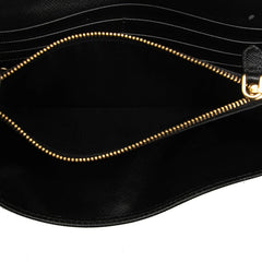 プラダ 二つ折り 長財布 1MH132 ネロ ブラック サフィアーノレザー レディース PRADA 【中古】