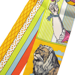 エルメス ツイリー GRAND THEATRE NOUVE グラン テアトル ヌーヴォー スカーフ イエロー ピンク マルチカラー シルク レディース HERMES 【中古】