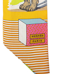 エルメス ツイリー GRAND THEATRE NOUVE グラン テアトル ヌーヴォー スカーフ イエロー ピンク マルチカラー シルク レディース HERMES 【中古】
