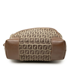 フェンディ ズッキーノ トートバッグ ハンドバッグ 8BH139 ベージュ ブラウン キャンバス レザー レディース FENDI 【中古】