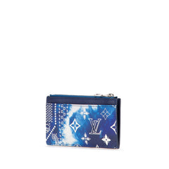 ルイ ヴィトン モノグラム バンダナ コインケース フラグメントケース M81432 ブルー ネイビー PVC レザー メンズ LOUIS VUITTON 【中古】