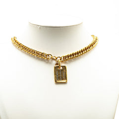シャネル 31 RUE CAMBON カンボン プレート ネックレス ゴールド メッキ レディース CHANEL 【中古】