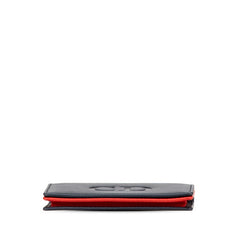 ディオール CDロゴ カードケース ネイビー レッド レザー レディース Dior 【中古】