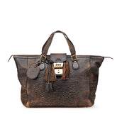 グッチ ハンドバッグ ボストンバッグ 303891 ブラック オレンジ レザー レディース GUCCI 【中古】