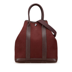 エルメス ガーデンファイルPM ハンドバッグ ショルダーバッグ 2WAY ブラウン系 トワルオフィシエ レザー レディース HERMES 【中古】