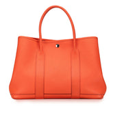 エルメス ガーデンパーティPM ハンドバッグ トートバッグ オレンジ ネゴンダ レディース HERMES 【中古】