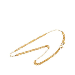 シャネル ヴィンテージ チェーン ネックレス ゴールド メッキ フェイクパール レディース CHANEL 【中古】