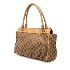 グッチ GGキャンバス トートバッグ ハンドバッグ ショルダーバッグ 189831 ブラウン キャンバス レザー レディース GUCCI 【中古】