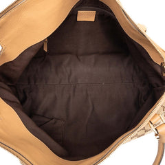 グッチ GGキャンバス トートバッグ ハンドバッグ ショルダーバッグ 189831 ブラウン キャンバス レザー レディース GUCCI 【中古】
