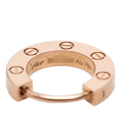 カルティエ ラブ フープピアス 片側のみ K18PG ピンクゴールド Au750 レディース CARTIER 【中古】