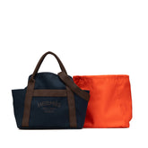 エルメス サックドパンサージュ グルーム ハンドバッグ ショルダーバッグ 2WAY ネイビー ブラウン キャンバス レディース HERMES 【中古】