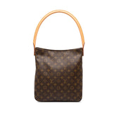 ルイ ヴィトン モノグラム ルーピングGM ショルダーバッグ ハンドバッグ M51145 ブラウン PVC レザー レディース LOUIS VUITTON 中古