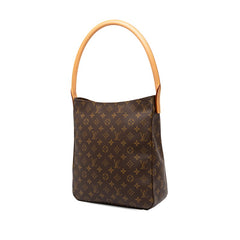 ルイ ヴィトン モノグラム ルーピングGM ショルダーバッグ ハンドバッグ M51145 ブラウン PVC レザー レディース LOUIS VUITTON 中古