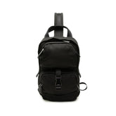 プラダ 三角ロゴプレート ファブリック ボディバッグ ショルダーバッグ 2VZ013 ブラック ナイロン メンズ PRADA 中古