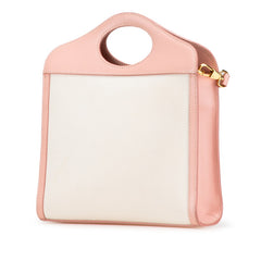 バーバリー ミニ ポケット バッグ 斜め掛け ショルダーバッグ ピンク ホワイト キャンバス レザー レディース BURBERRY 【中古】