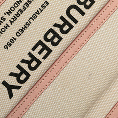 バーバリー ミニ ポケット バッグ 斜め掛け ショルダーバッグ ピンク ホワイト キャンバス レザー レディース BURBERRY 【中古】