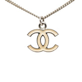 シャネル ココマーク ペンダント ネックレス 05V シルバー ホワイト メタル レディース CHANEL 中古