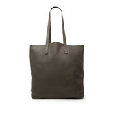 プラダ 三角ロゴプレート ビッグトート トートバッグ ショルダーバッグ チャコールグレー系 レザー レディース PRADA 中古