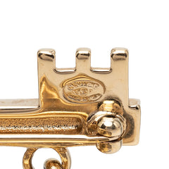 シャネル ココマーク ハートロック キー ブローチ 02P ゴールド ピンク メッキ ラインストーン レディース CHANEL 中古