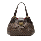 ルイ ヴィトン ダミエ システィナGM ハンドバッグ ショルダーバッグ N41540 ブラウン PVC レザー レディース LOUIS VUITTON 【中古】