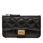 シャネル マトラッセ コインケース 小銭入れ ブラック ラムスキン レディース CHANEL 【中古】