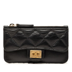 シャネル マトラッセ コインケース 小銭入れ ブラック ラムスキン レディース CHANEL 【中古】
