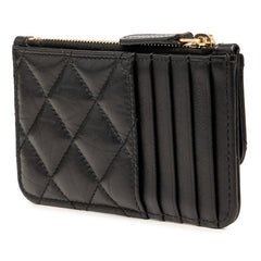 シャネル マトラッセ コインケース 小銭入れ ブラック ラムスキン レディース CHANEL 【中古】