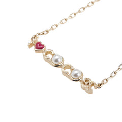 シャネル I LOVE COCO ハート モチーフ パール ネックレス ゴールド メッキ レディース CHANEL 中古