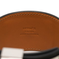 エルメス コリエ ド シアン ブレスレット #L ブラック シルバー ボックスカーフ レディース HERMES 中古