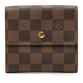 ルイ ヴィトン ダミエ ポルトフォイユ エリーズ 二つ折り財布 N61654 ブラウン PVC レザー レディース LOUIS VUITTON 【中古】