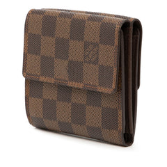 ルイ ヴィトン ダミエ ポルトフォイユ エリーズ 二つ折り財布 N61654 ブラウン PVC レザー レディース LOUIS VUITTON 【中古】