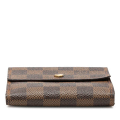 ルイ ヴィトン ダミエ ポルトフォイユ エリーズ 二つ折り財布 N61654 ブラウン PVC レザー レディース LOUIS VUITTON 【中古】