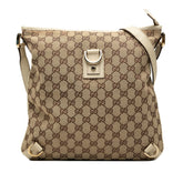 グッチ GGキャンバス アビー 斜め掛け ショルダーバッグ 131326 ベージュ アイボリー レザー レザー レディース GUCCI 中古