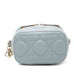 ディオール カナージュ レディディオール マイクロ バニティバッグ ショルダーバッグ 2WAY ライトブルー レザー レディース Dior 【中古】