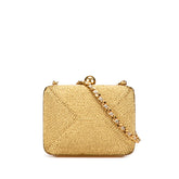 シャネル ココマーク チェーン ワンショルダーバッグ ゴールド グリッターキャンバス レザー レディース CHANEL 【中古】