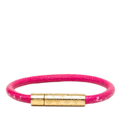 ルイ ヴィトン ブラスレ キープイット ブレスレット ピンク ゴールド レザー メッキ レディース LOUIS VUITTON 中古