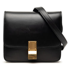 セリーヌ クラシックボックス スモール ショルダーバッグ ワンショルダー ブラック レザー レディース CELINE 【中古】