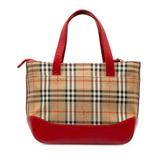 バーバリー ノバチェック シャドーホース ミニハンドバッグ ベージュ マルチカラー キャンバス レザー レディース BURBERRY 【中古】