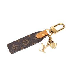 ルイ ヴィトン モノグラム LV チェリシュド キーホルダー チャーム M01184 ゴールド ブラウン PVC メッキ レザー レディース LOUIS VUITTON 【中古】