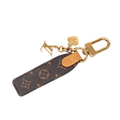 ルイ ヴィトン モノグラム LV チェリシュド キーホルダー チャーム M01184 ゴールド ブラウン PVC メッキ レザー レディース LOUIS VUITTON 【中古】